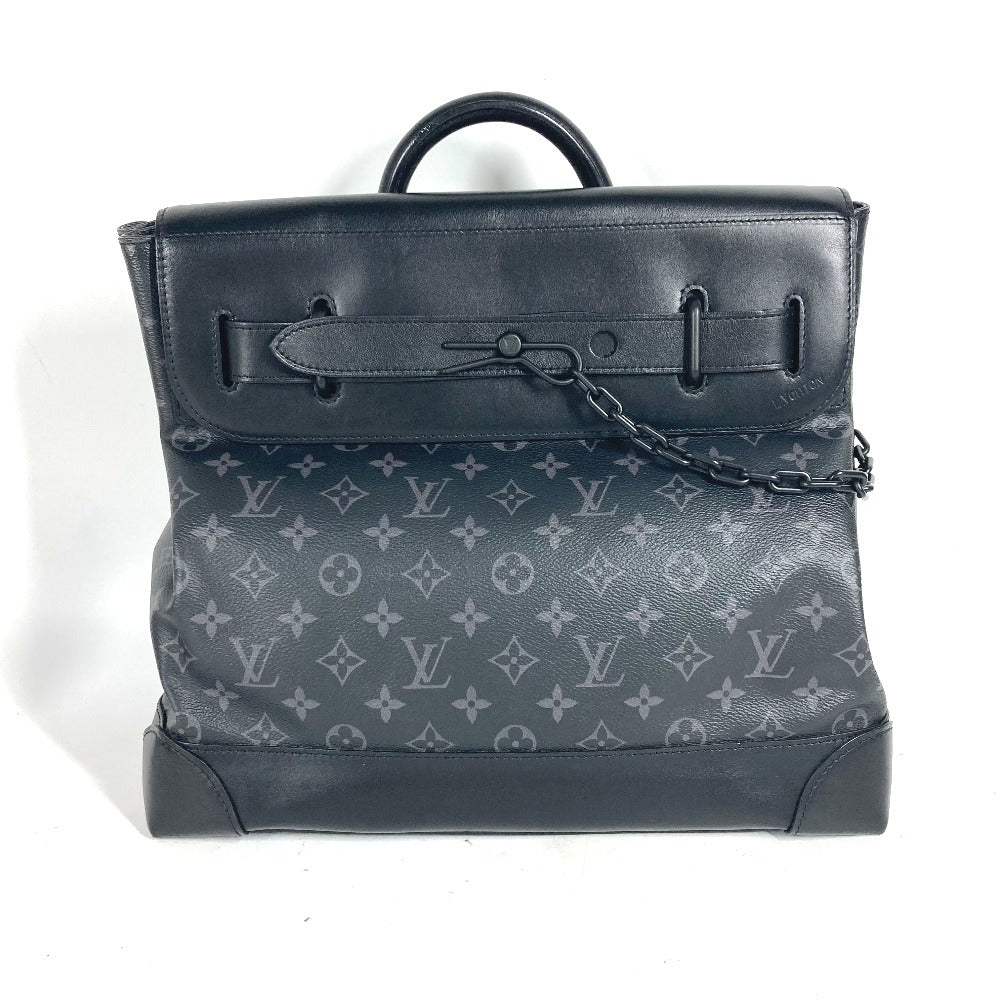 Louis Vuitton M44731 Eclipse Steamer PM Monogram Canvas Black Handbag