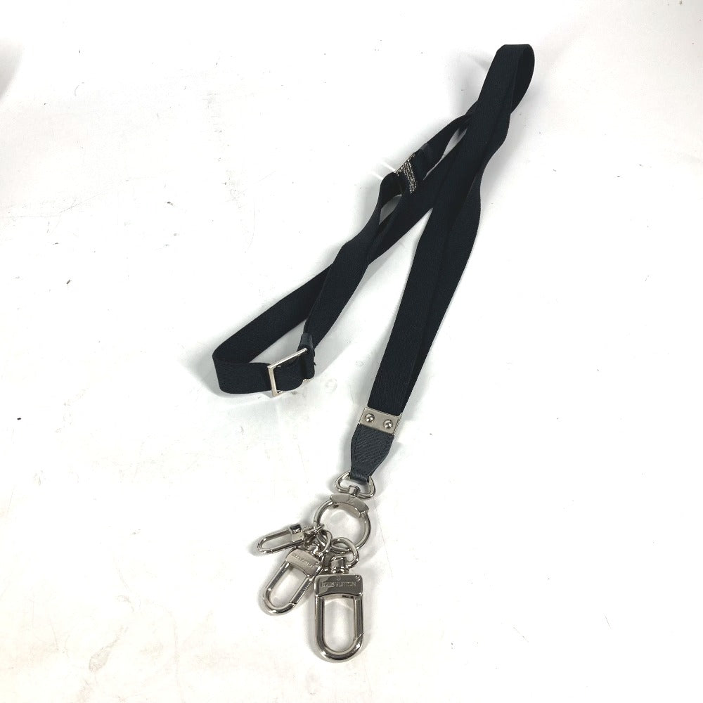 Louis Vuitton strap M66127 Taiga Rubber Taiga Leather Black Handbag