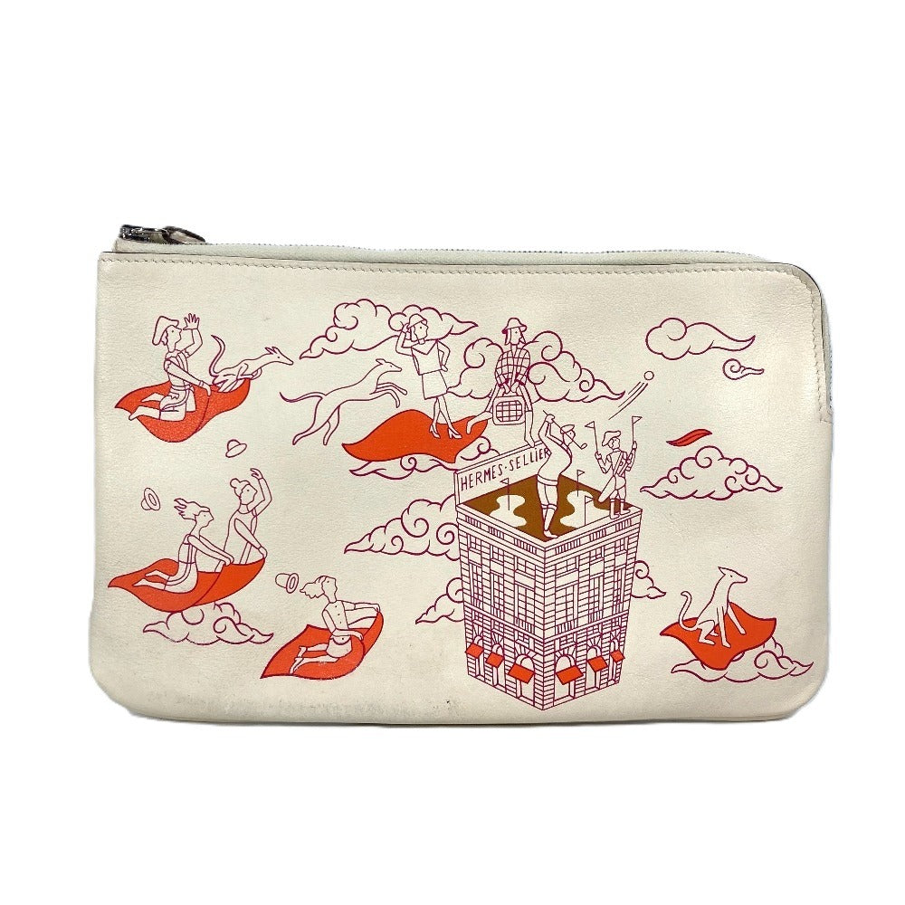 Pouch Ivorytype Carre Pocket Long Handbag Leather Travel Bag