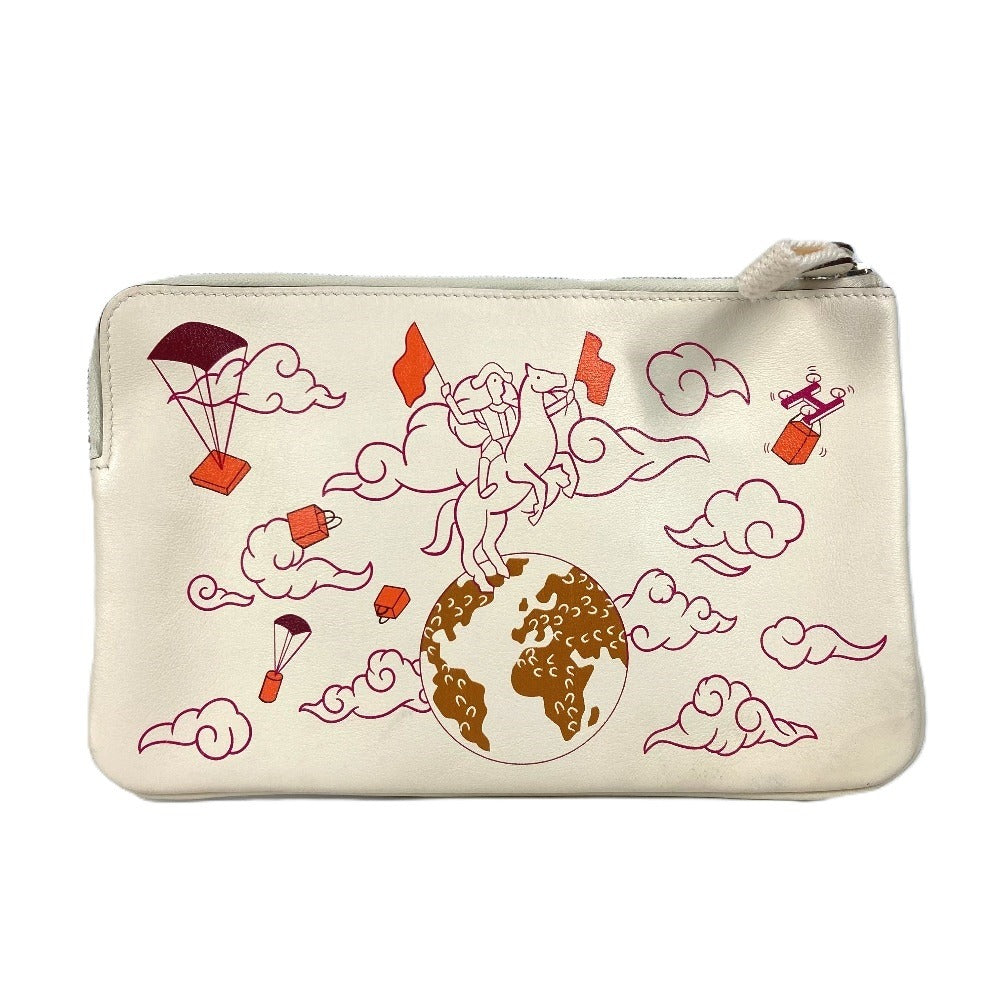 Pouch Ivorytype Carre Pocket Long Handbag Leather Travel Bag