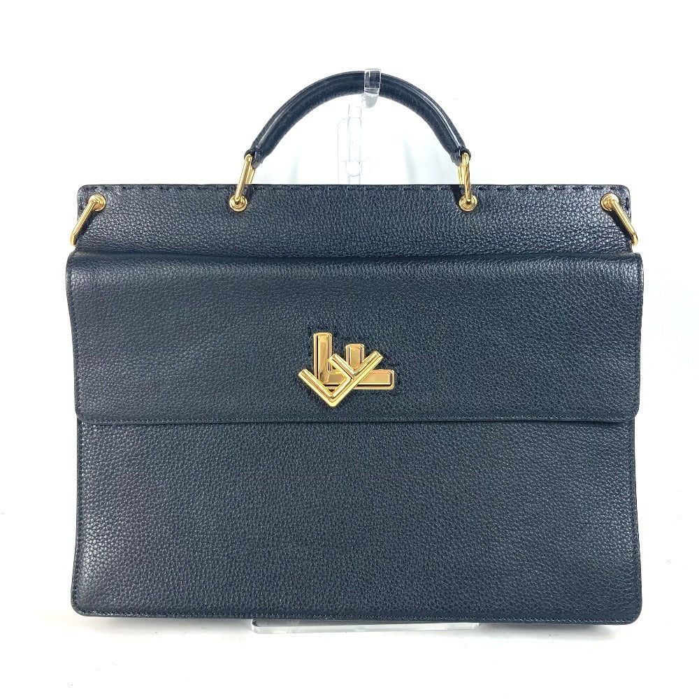 Fendi Business Bag 7Va462 Bag Handbag Tote Bag Briefcase Leather Black
