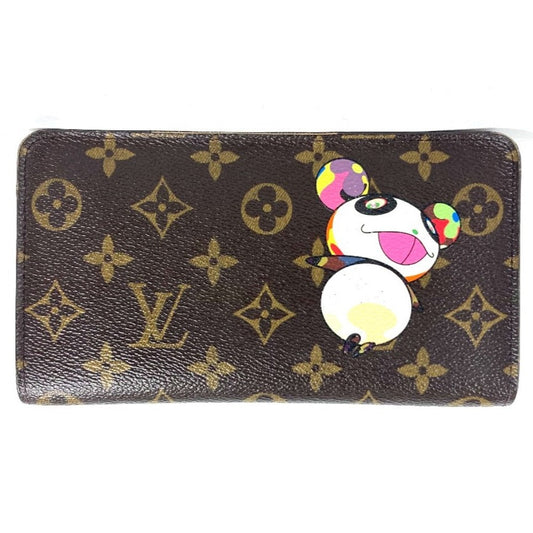Louis Vuitton Long Purse M61729 panda Porto Monogram Canvas Brown Wallet Case