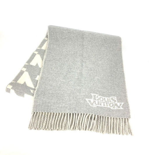 Louis Vuitton Scarf M78004 Cashmere fringe Scarf Wool Gray