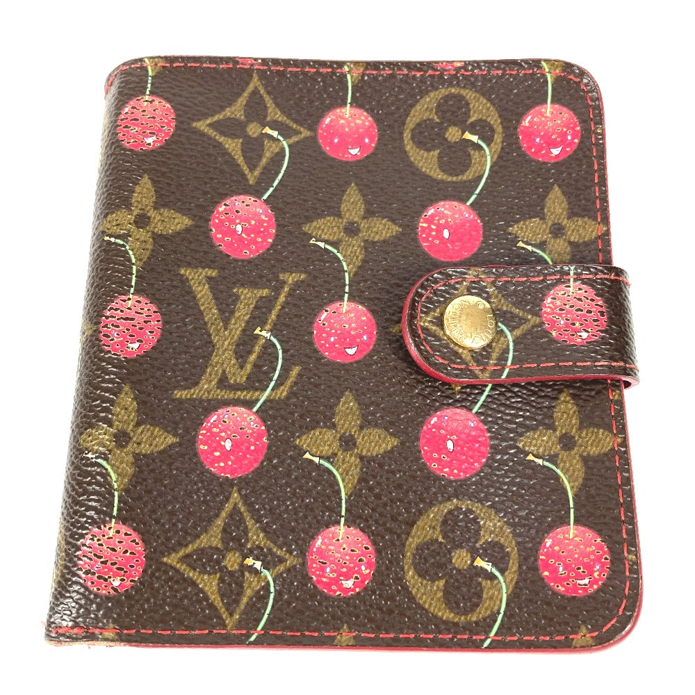 Louis Vuitton Folded M95005 Cherry by Takashi Monogram Canvas Brown Wallet Case