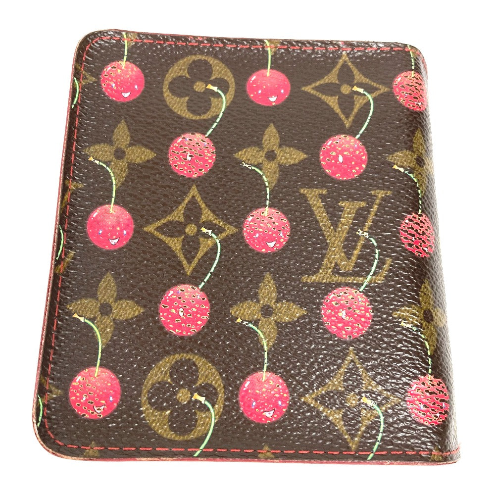 Louis Vuitton Folded M95005 Cherry by Takashi Monogram Canvas Brown Wallet Case