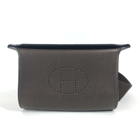Hermes Shoulder Bag Togo Dark Punching Vidoposch Unisex Unisex Brown Logo