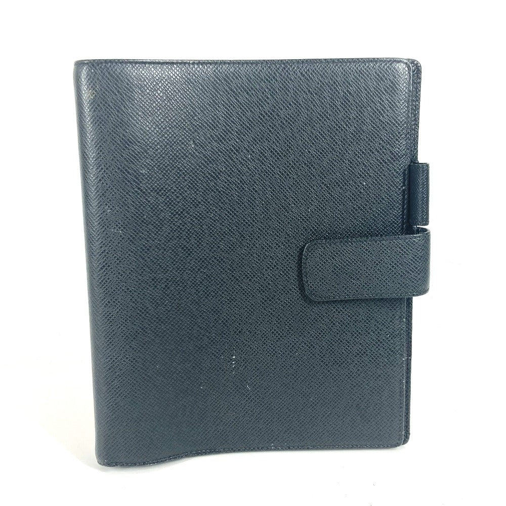 Louis Vuitton Notebook cover R20232 Taiga Leather Black Handbag