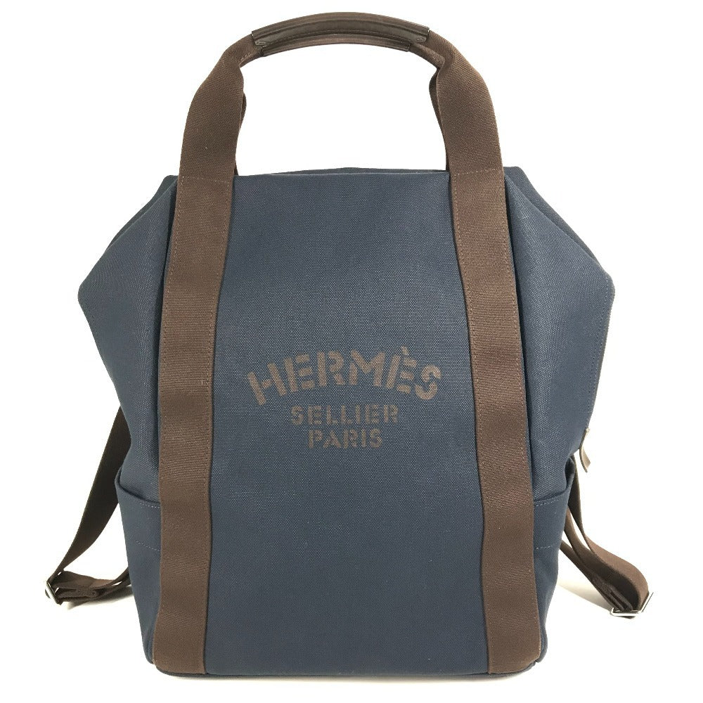 Hermes Backpack Cotton Sacked Panther Jug Room Navy