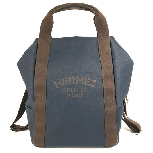 Hermes Backpack Cotton Sacked Panther Jug Room Navy