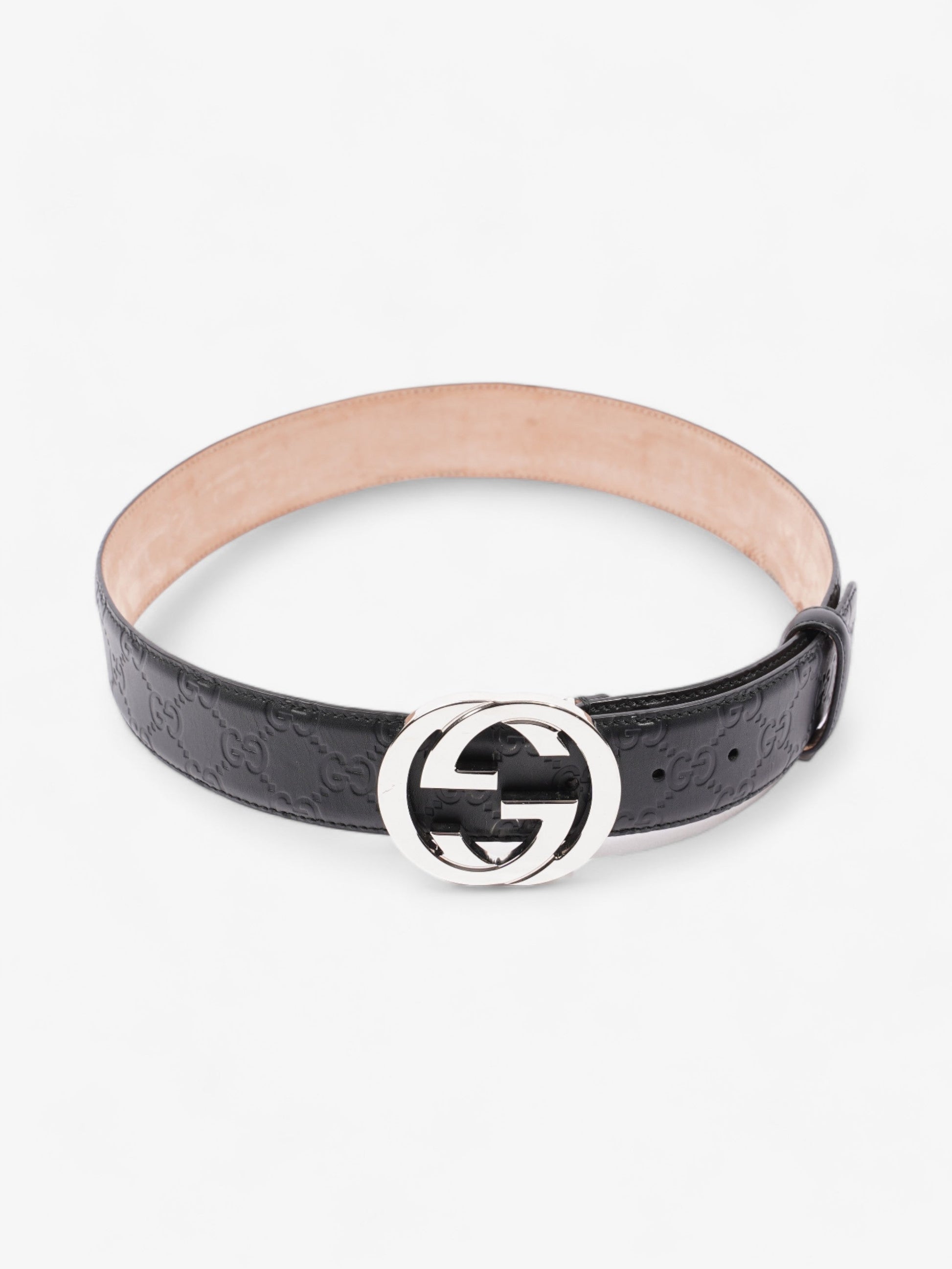 Gucci Blondie Wide Belt Handbag Leather Black Accessory 80Cm 32