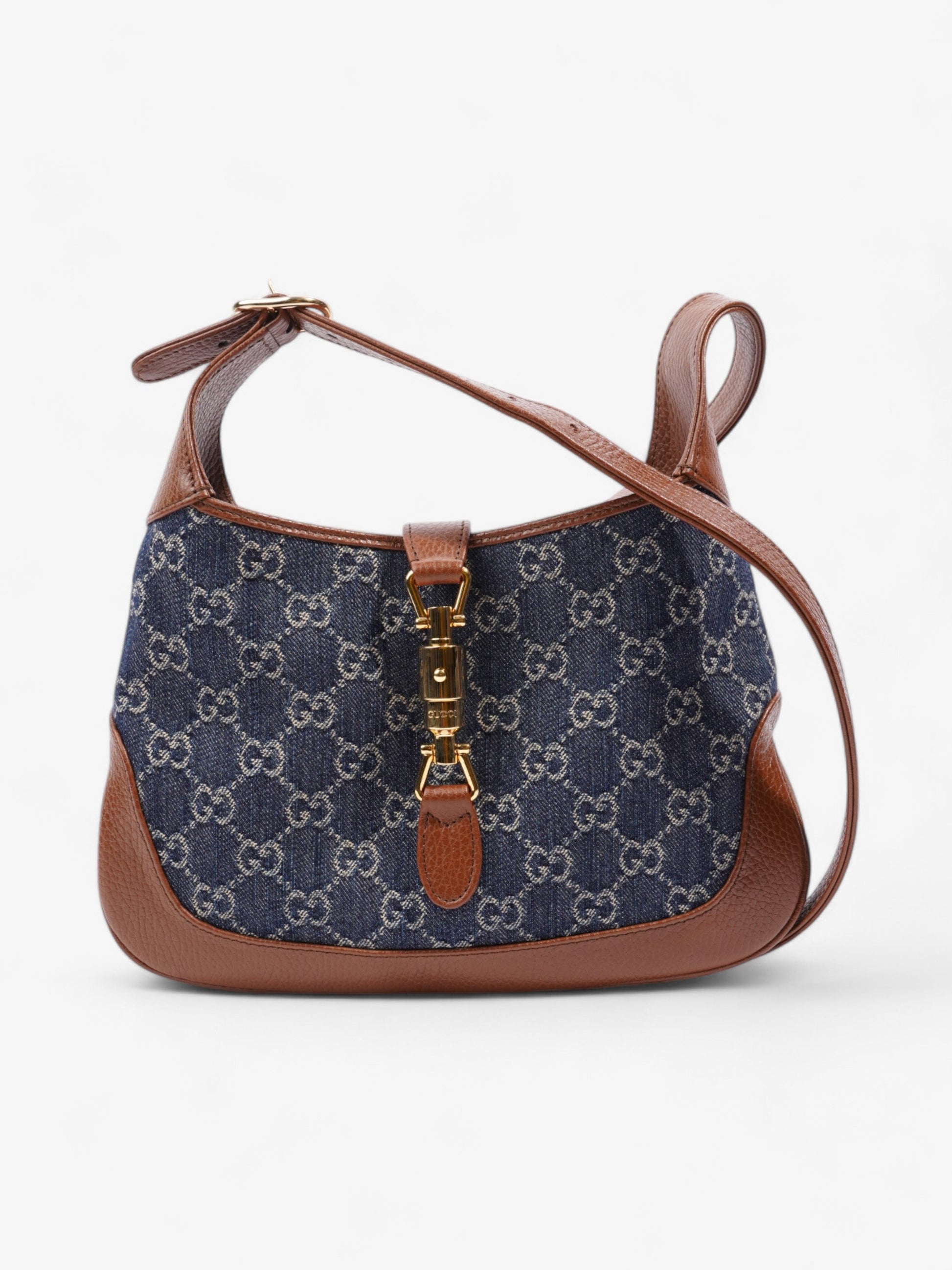 Gucci Jackie Shoulder Bag Denim Brown