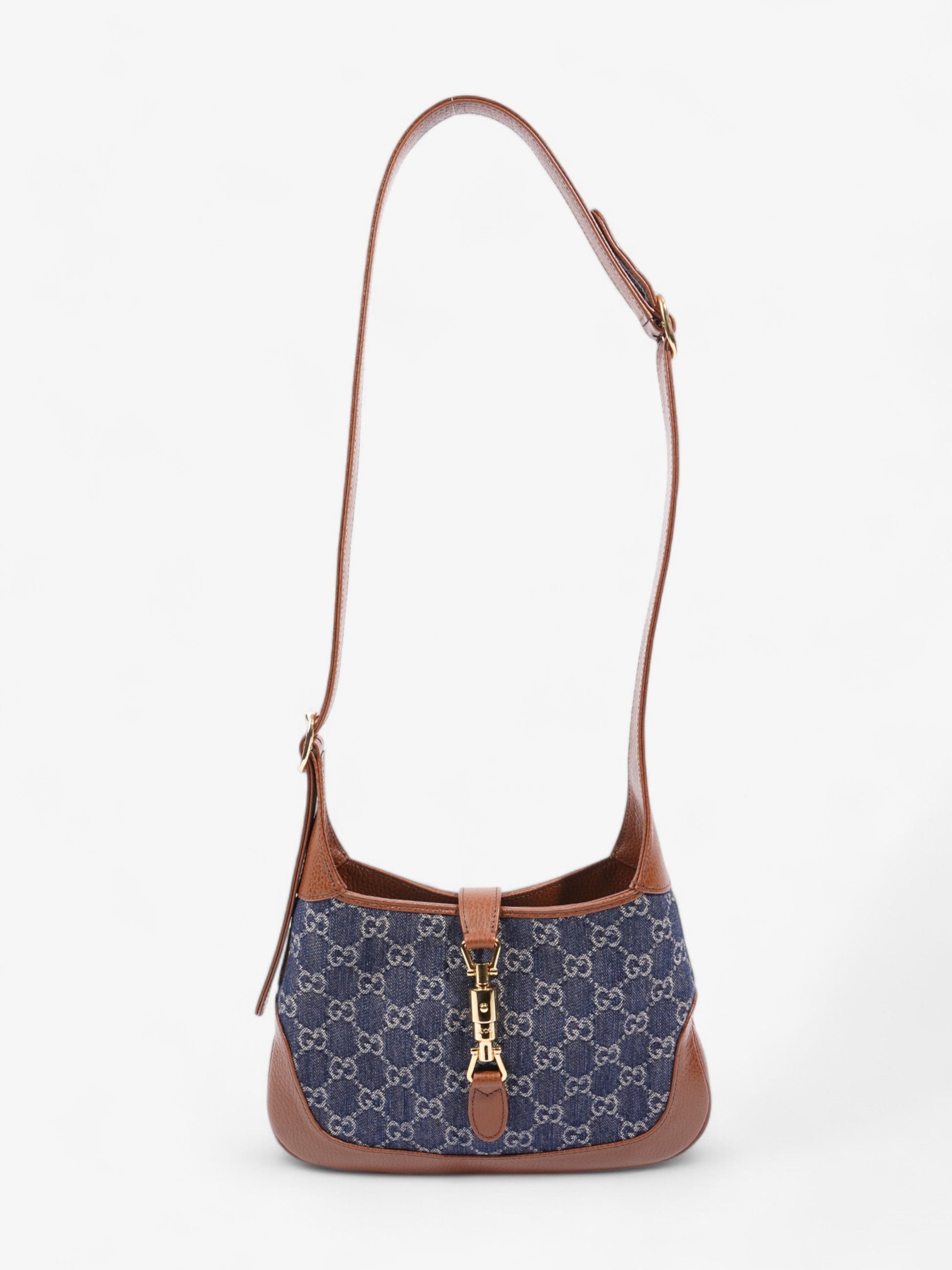 Gucci Jackie Shoulder Bag Denim Brown