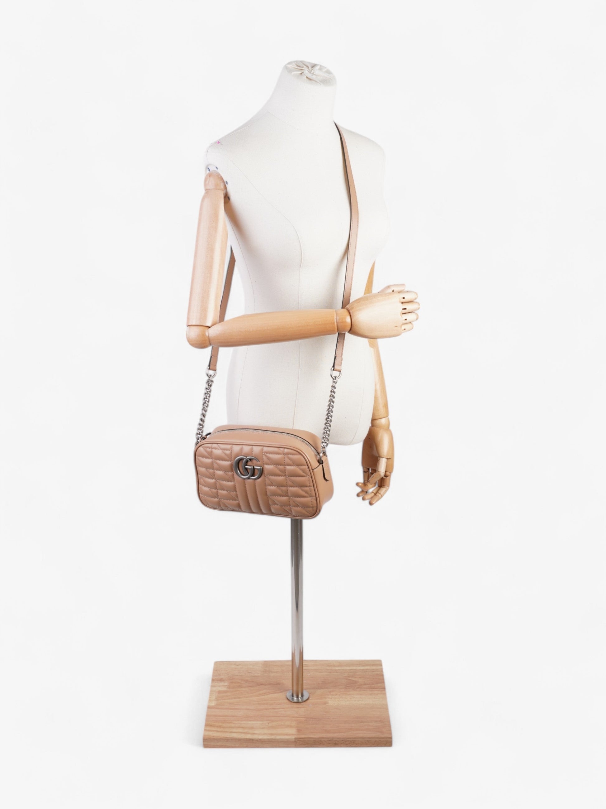 Gucci Marmont Camera Bag Camelia Calfskin Leather Crossbody Bag