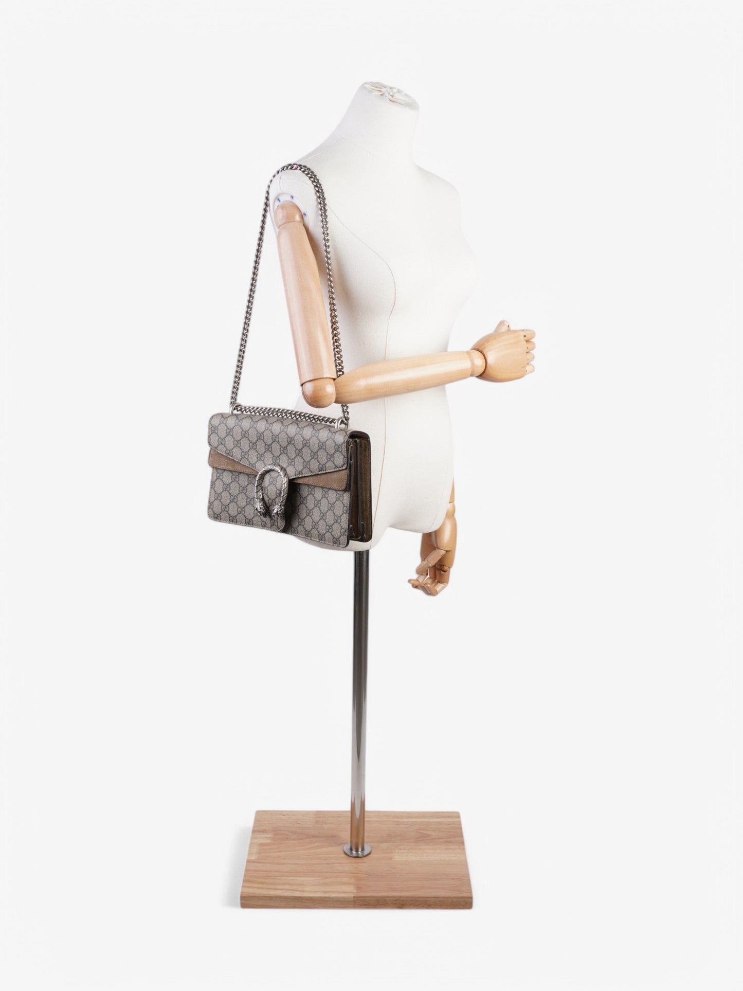 Gucci Dionysus Supreme Ebony Coated Crossbody Bag Canvas Beige
