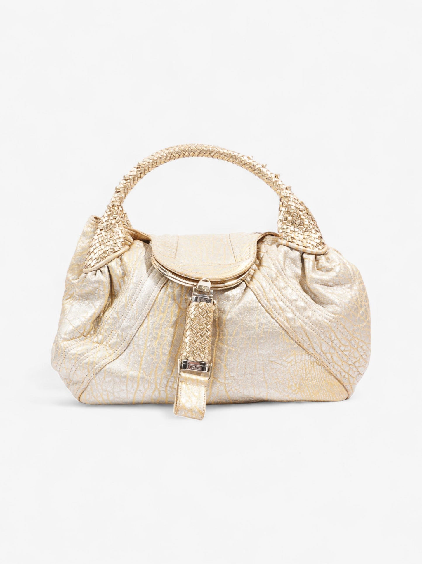 Fendi Spy Bag Leather Gold Silver Shoulder Bag