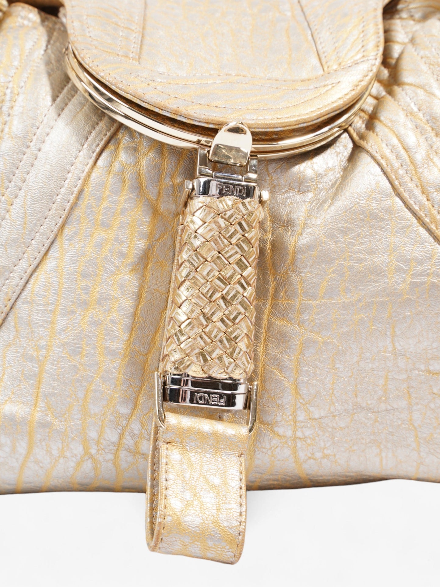Fendi Spy Bag Leather Gold Silver Shoulder Bag