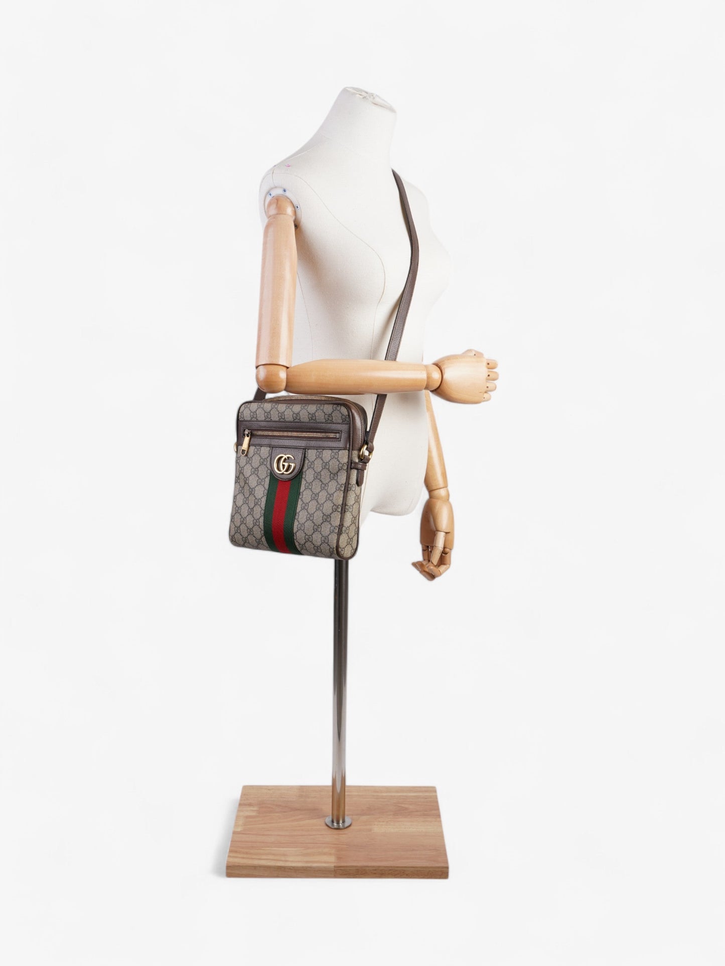 Gucci Ophidia Supreme Coated Small Crossbody Bag Canvas Red Canvas Small