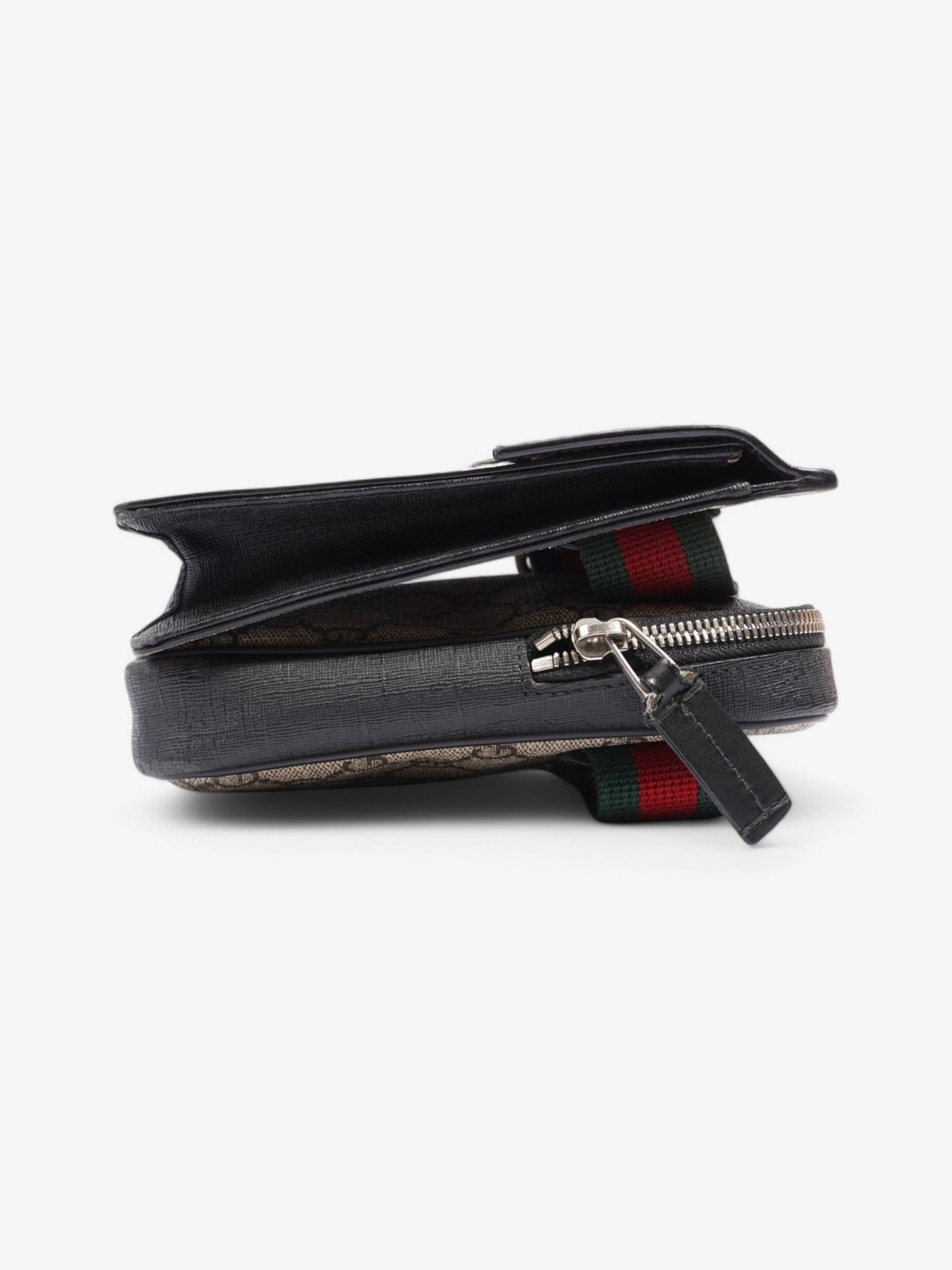 Gucci Two Pocket Belt Bag Supreme Coated Canvas Black Accessory