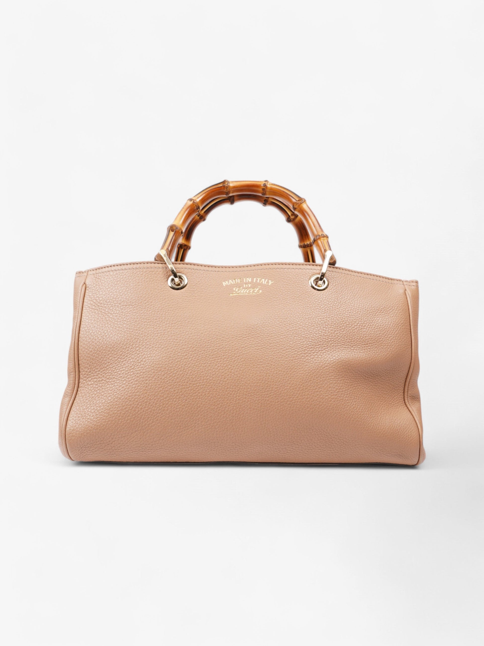 Gucci Bamboo Shopper Tote Leather Beige Tote Bag