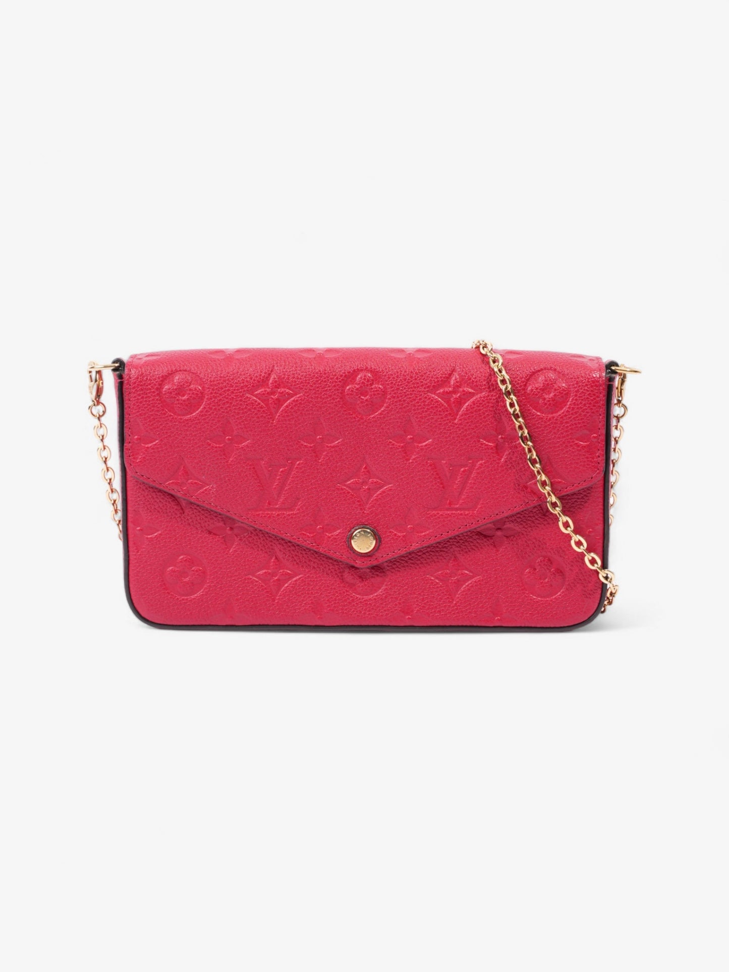 Louis Vuitton Pochette Felicie Monogram Empreinte Leather Red Clutch Bag