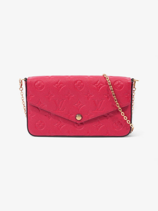 Louis Vuitton Pochette Felicie Monogram Empreinte Leather Red Clutch Bag