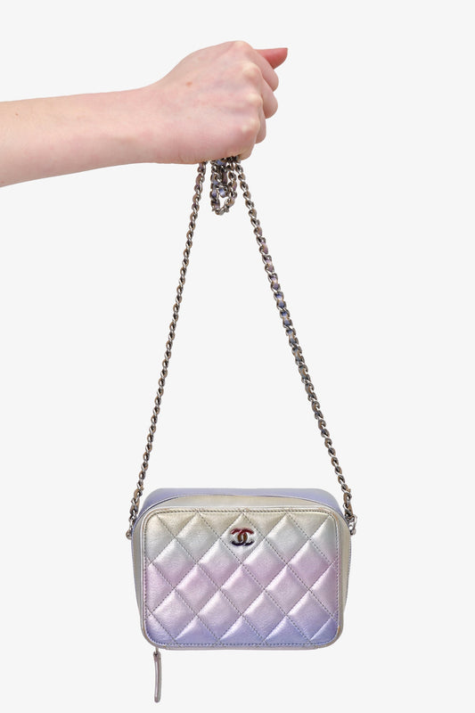 Chanel ™ 2021 Iridescent Quilted Lambskin Cube Crossbody