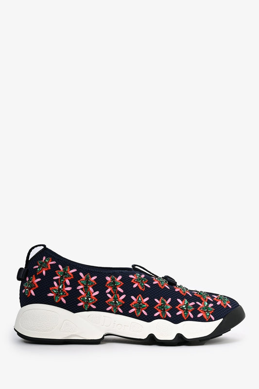 Dior Shoe Christian Embellished Fusion Sneakers Blue Red Navy Shoes