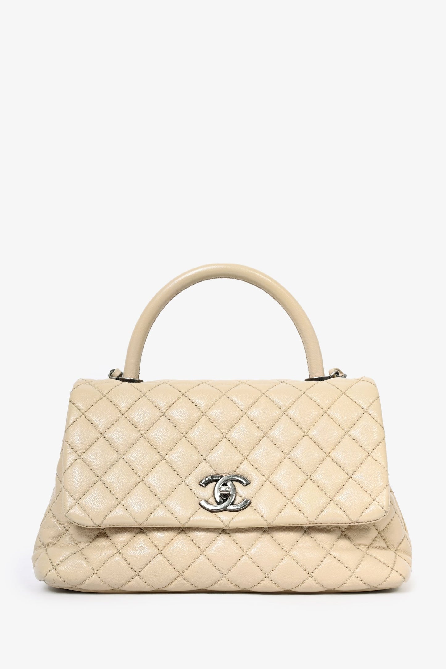 Chanel ™ 2016 Cream Leather Small Coco Top Handle Bag