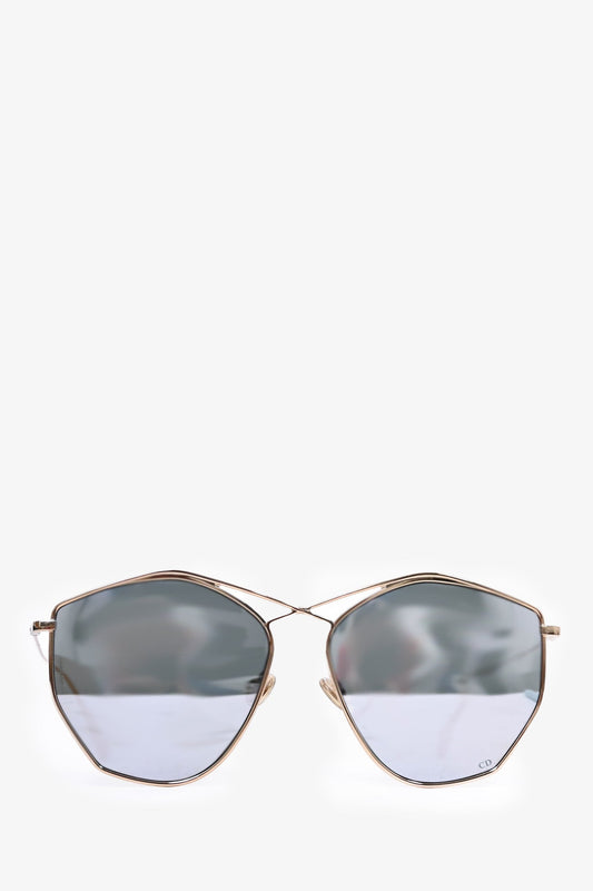 Dior Handbag Christian Thin 'Stellaire' ed Sunglasses Metal Gold