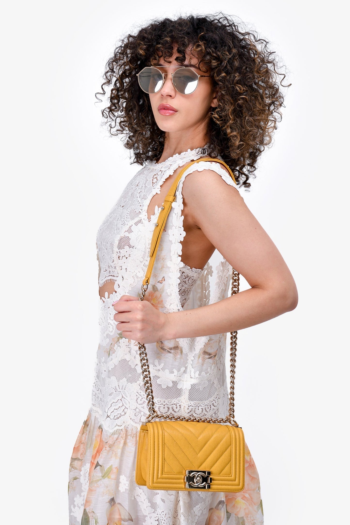 Chanel ™ 2019/20 Yellow Caviar Leather Small Boy Bag