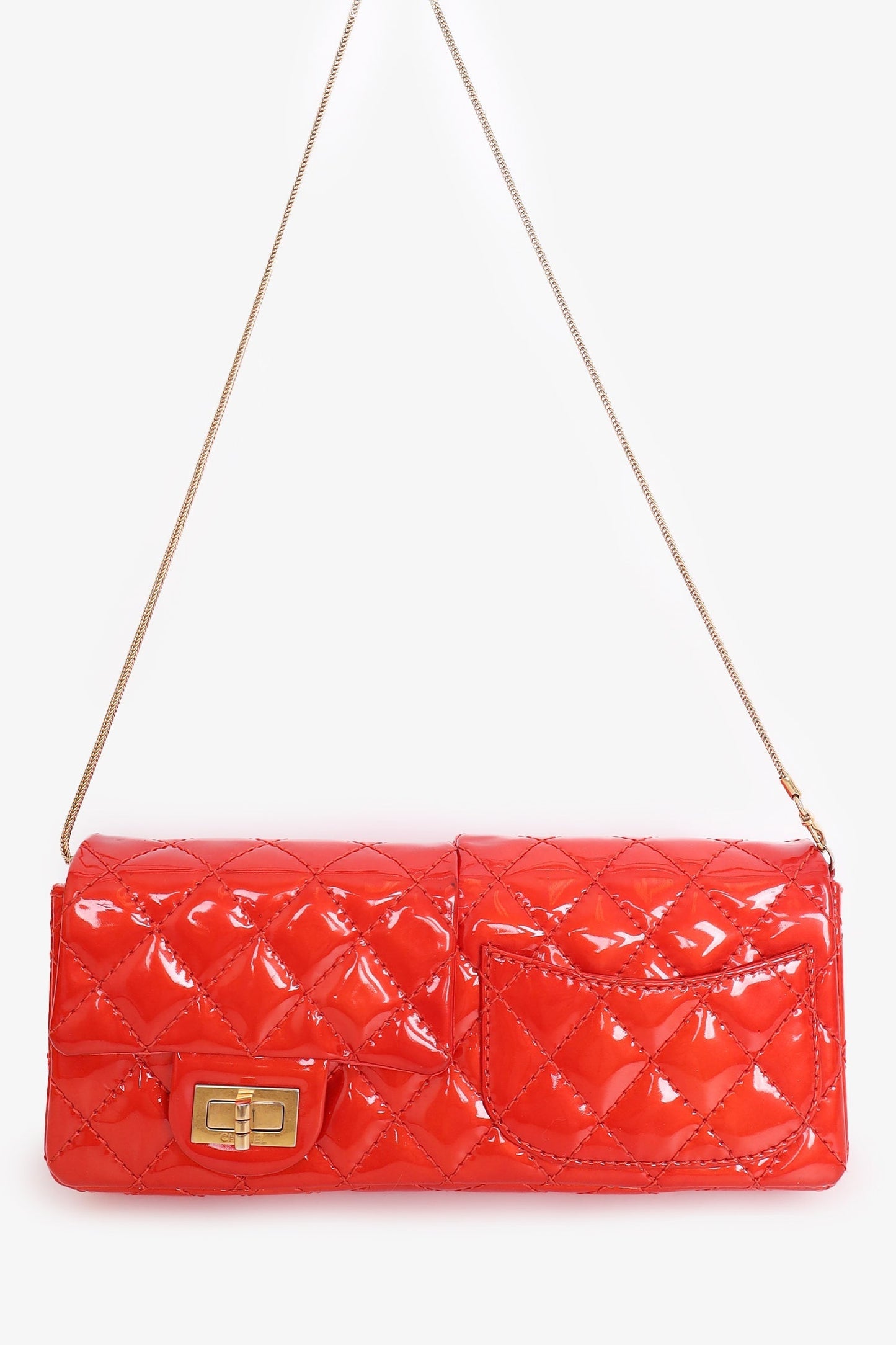 Chanel ™ 2008-09 Red Patent Leather Double Sided Reissue Baguette Accessory