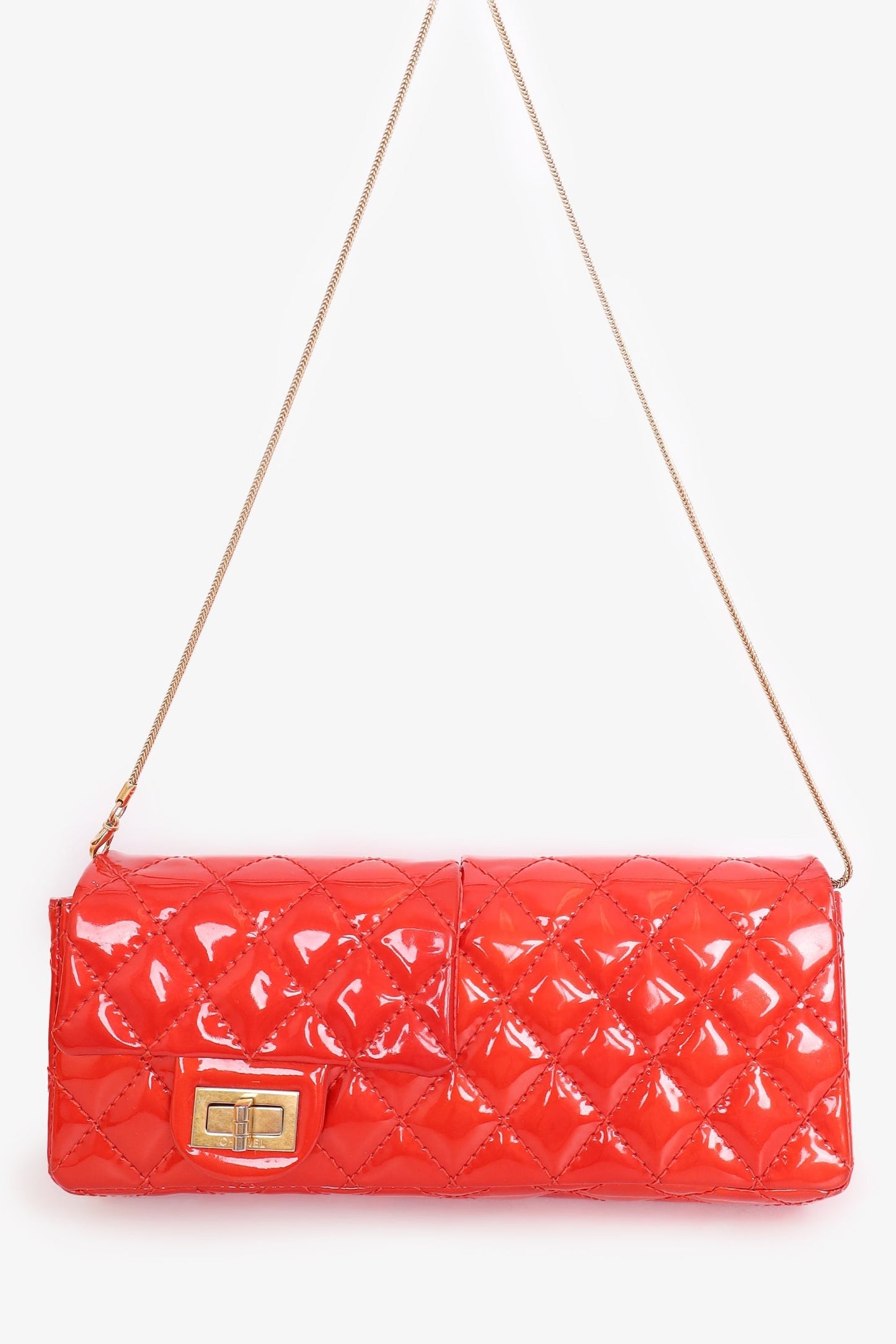 Chanel ™ 2008-09 Red Patent Leather Double Sided Reissue Baguette Accessory