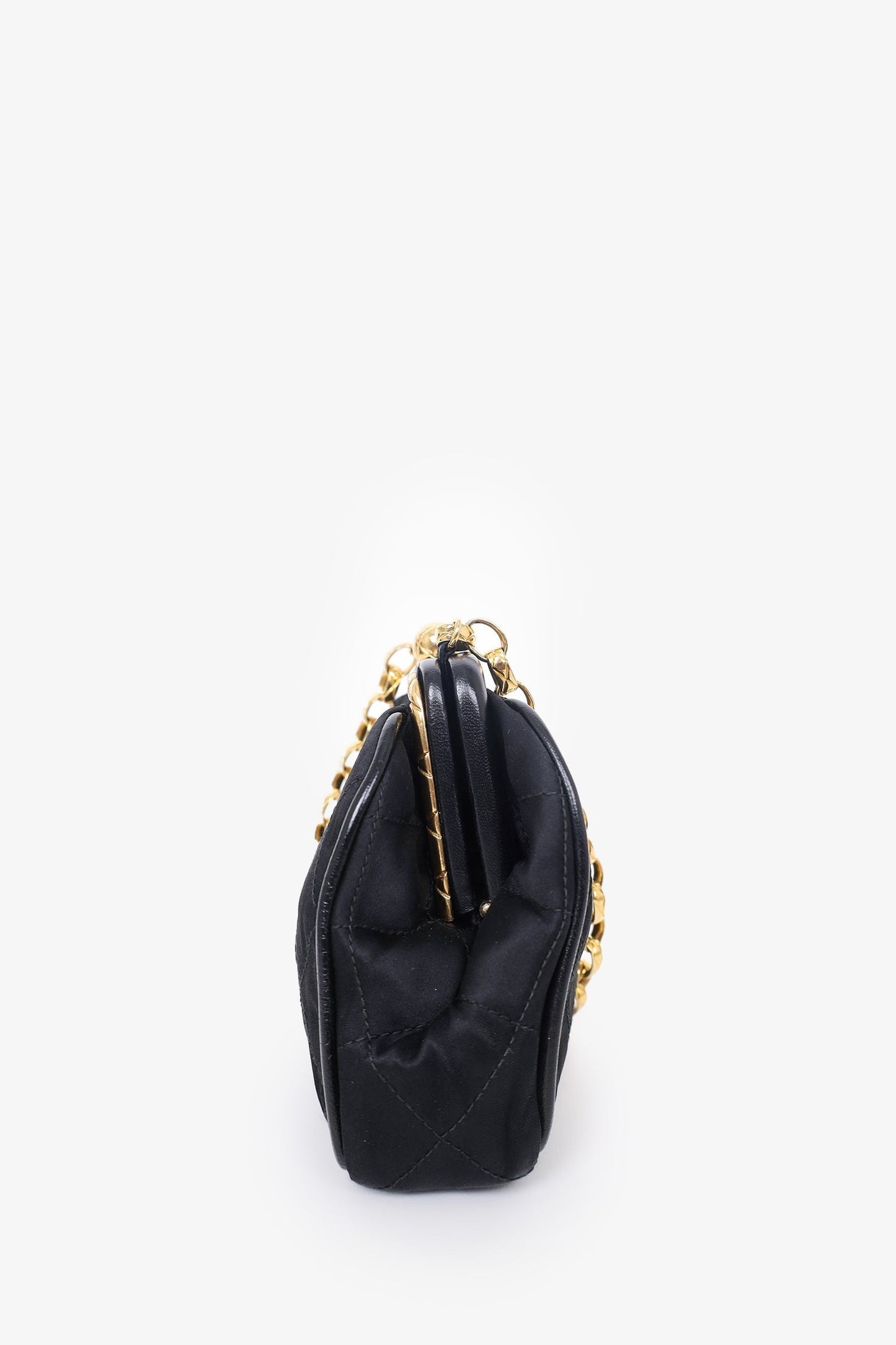 Chanel ™ 1989-1991 Black Satin Framed Mini Evening Accessory
