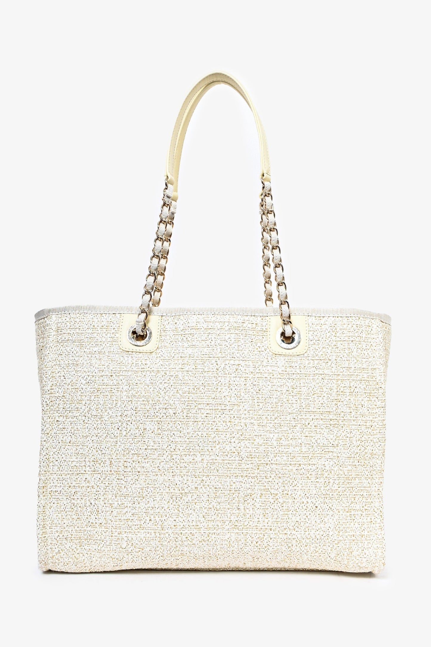 Chanel ™ 2021/22 Beige/Gold Metallic Tweed Small Deauville Shopping Tote