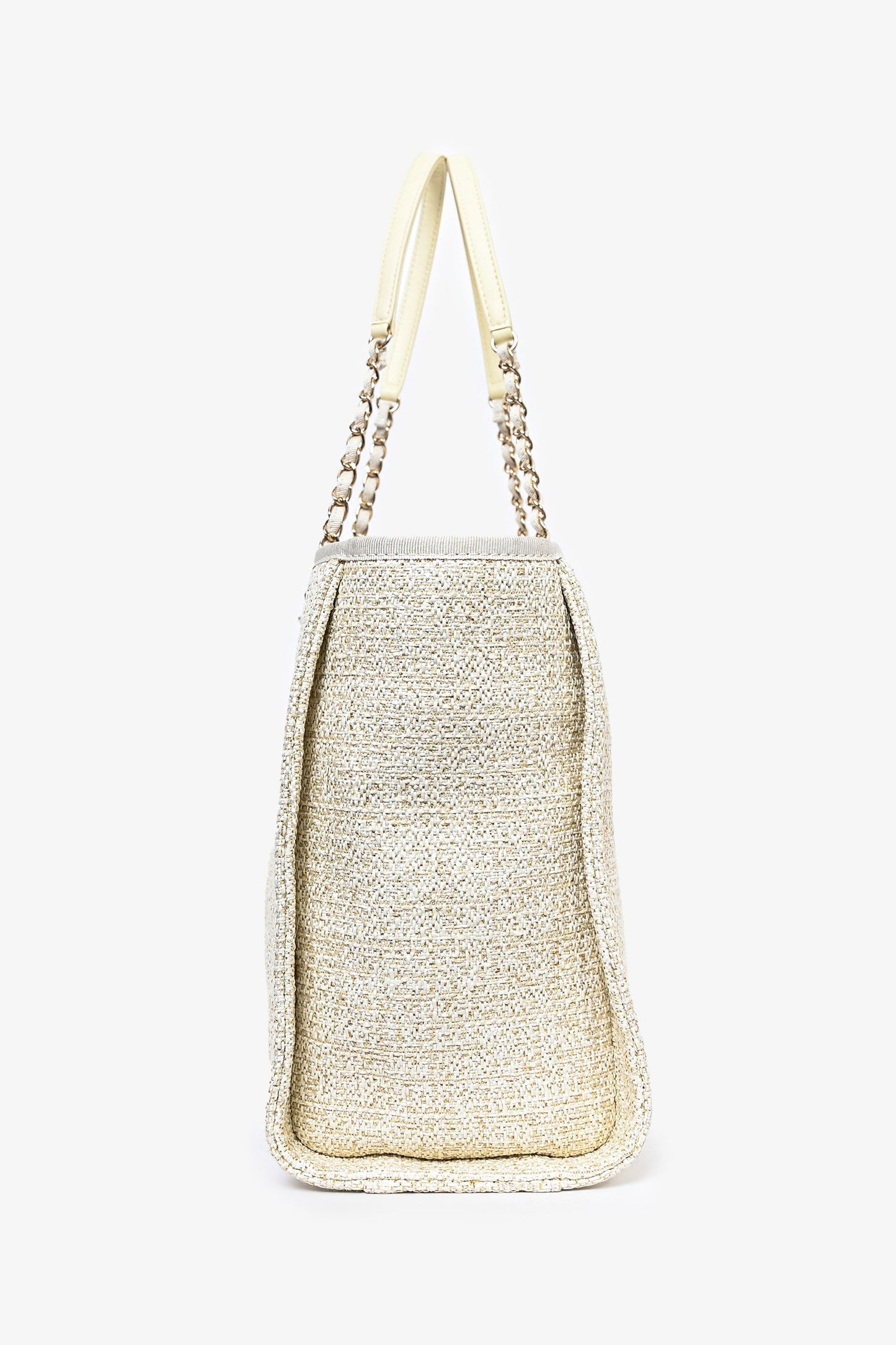 Chanel ™ 2021/22 Beige/Gold Metallic Tweed Small Deauville Shopping Tote