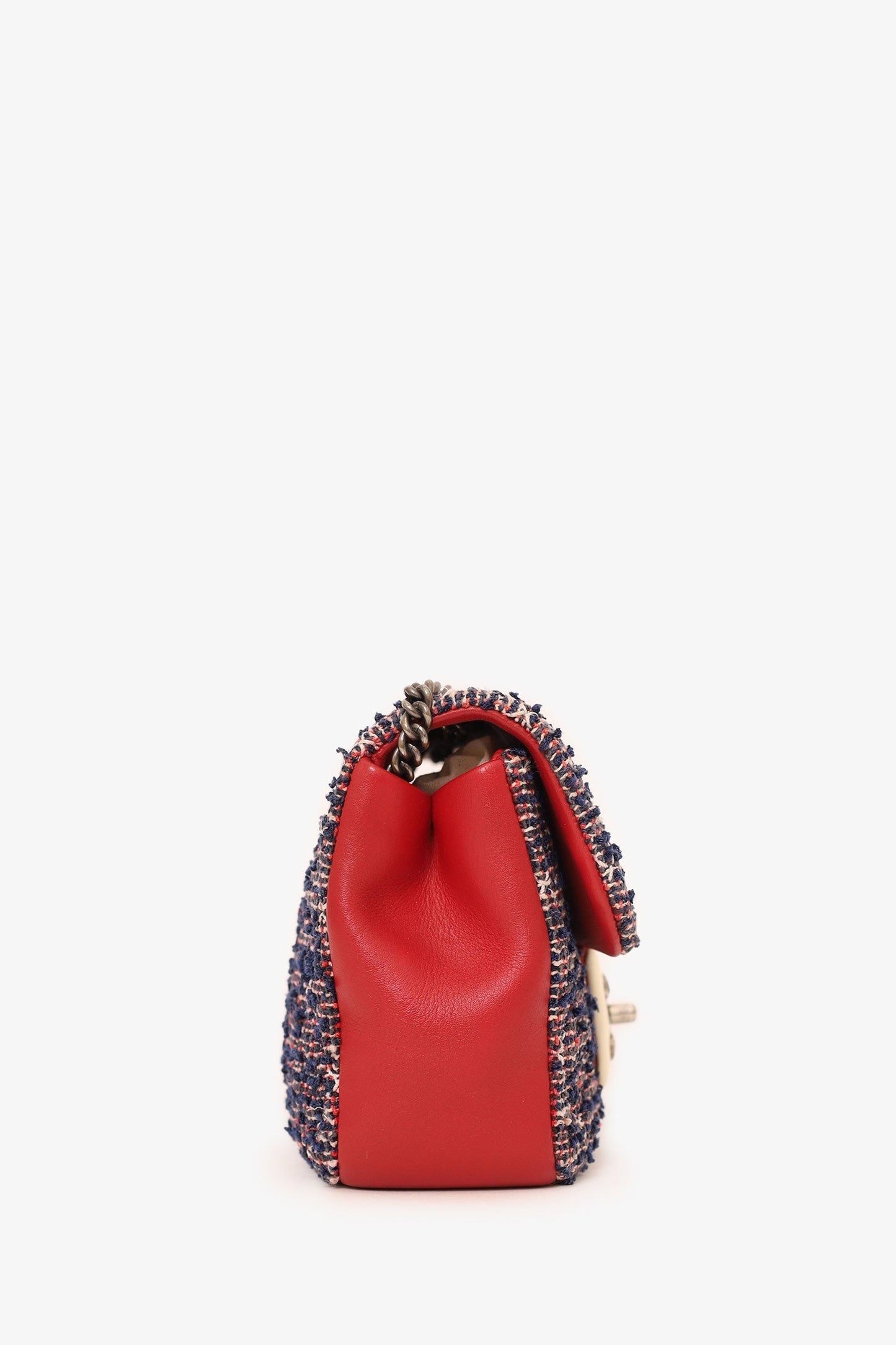 Chanel ™ 2016-17 Navy/Red Tweed Mini Single Flap Bag