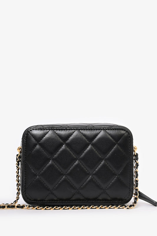 Chanel ™ 2021 Black Leather Gold CC Plate Mini Vanity Crossbody