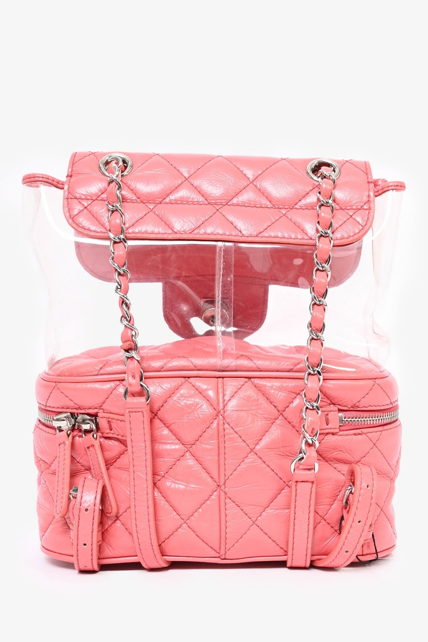 Chanel ™ 2018 Pink Calfskin Leather/PVC 'Aquarium' Backpack
