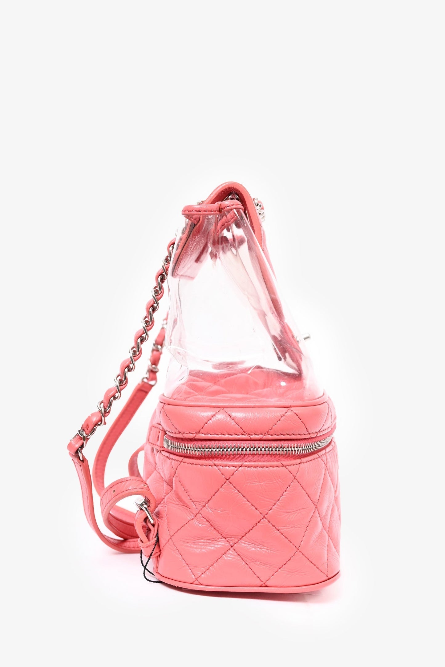 Chanel ™ 2018 Pink Calfskin Leather/PVC 'Aquarium' Backpack