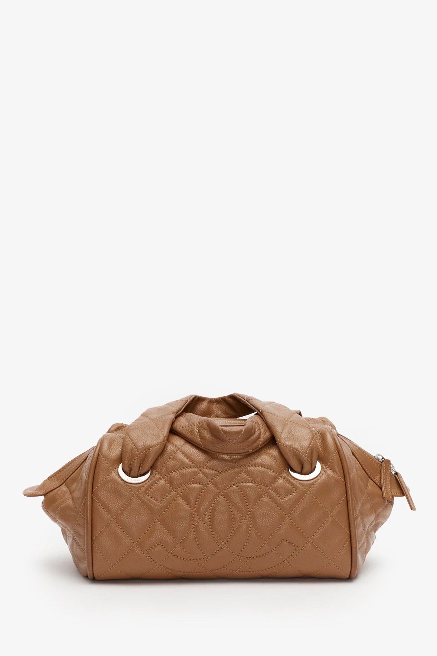Chanel ™ Brown Quilted Caviar Leather Timeless Bowler Accessory