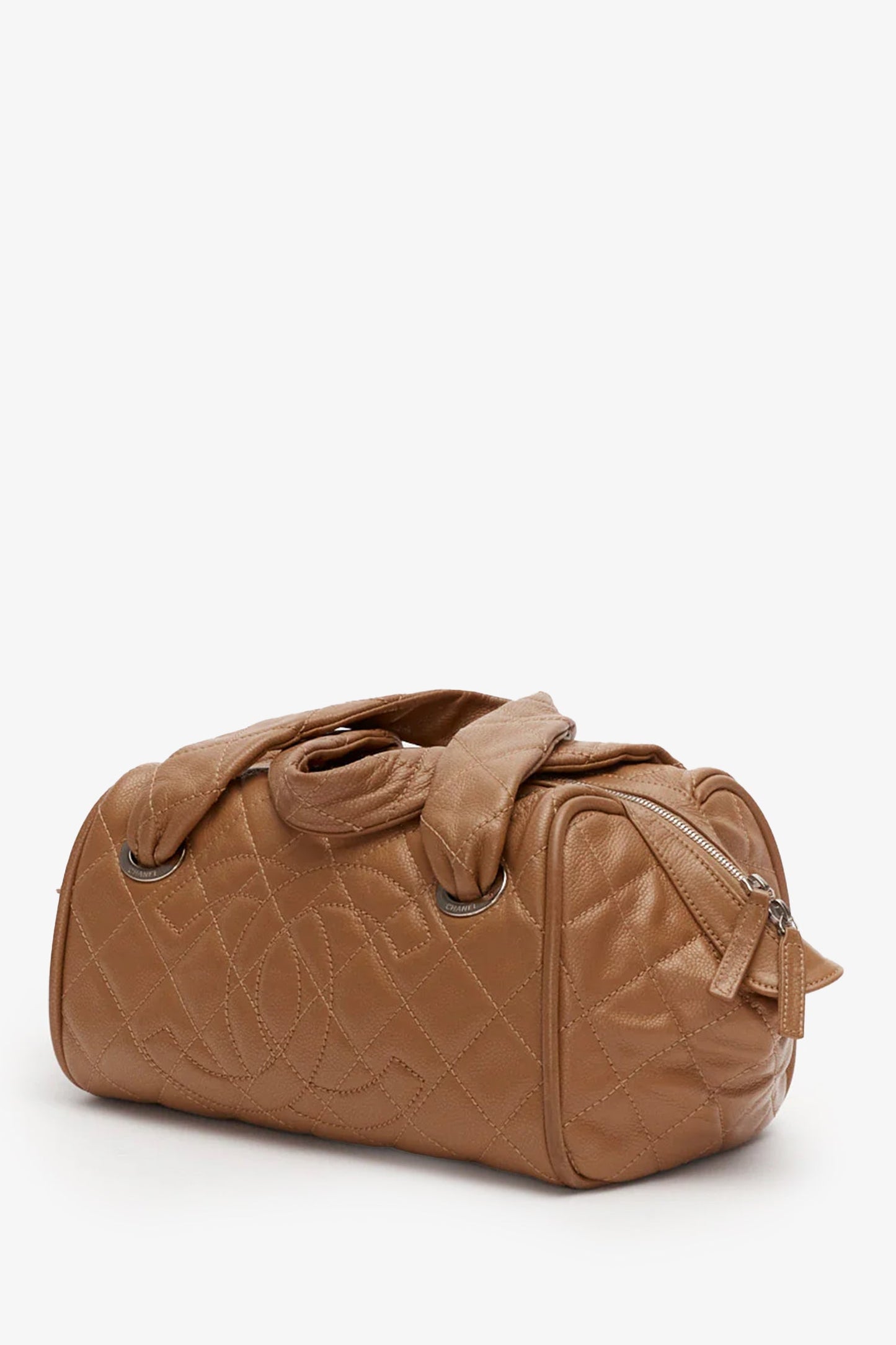 Chanel ™ Brown Quilted Caviar Leather Timeless Bowler Accessory