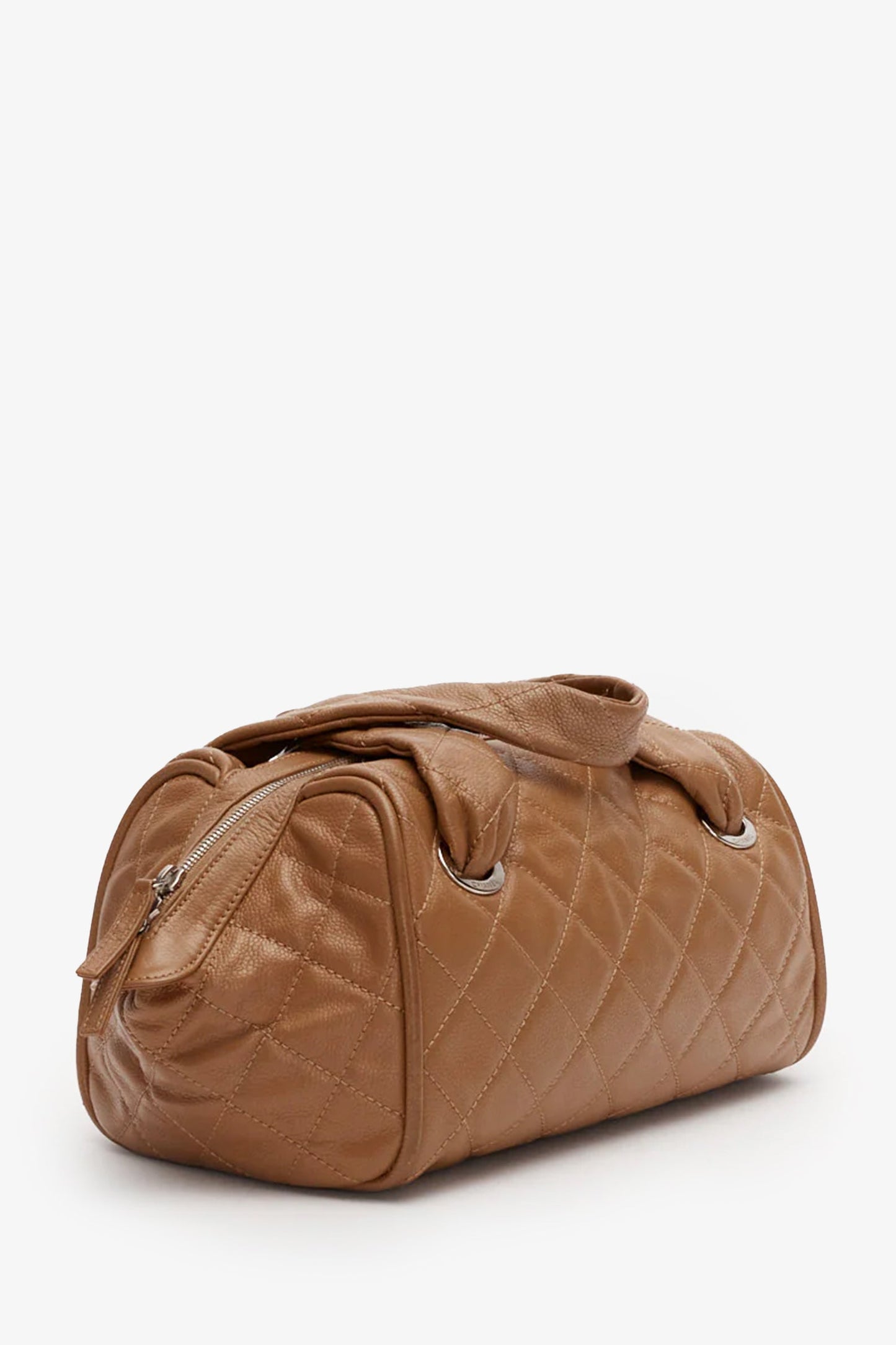 Chanel ™ Brown Quilted Caviar Leather Timeless Bowler Accessory