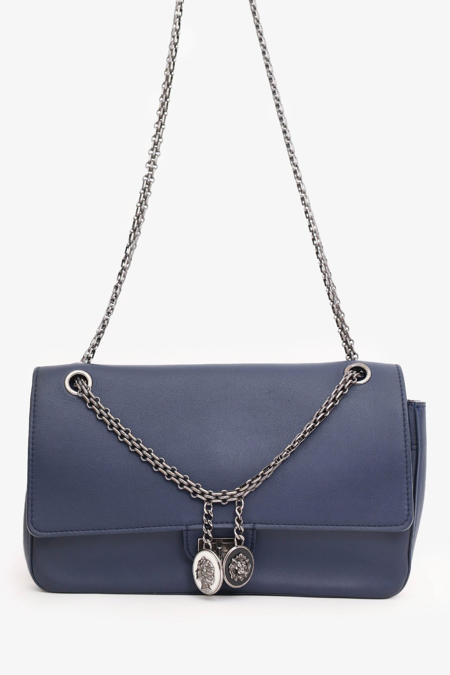 Chanel ™ 2017 Navy Leather Medallion Charm Reissue 2.55 Shoulder Bag