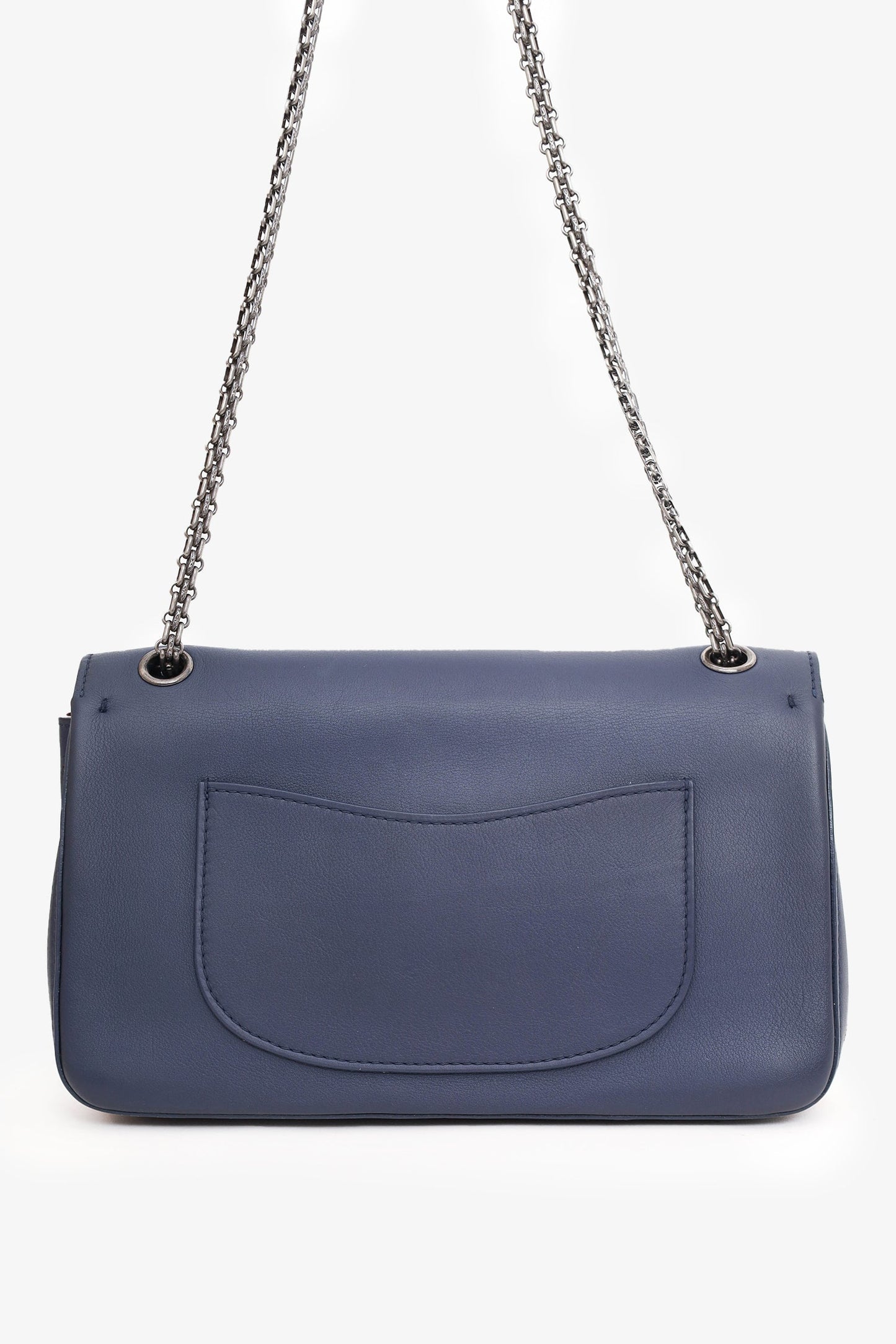 Chanel ™ 2017 Navy Leather Medallion Charm Reissue 2.55 Shoulder Bag