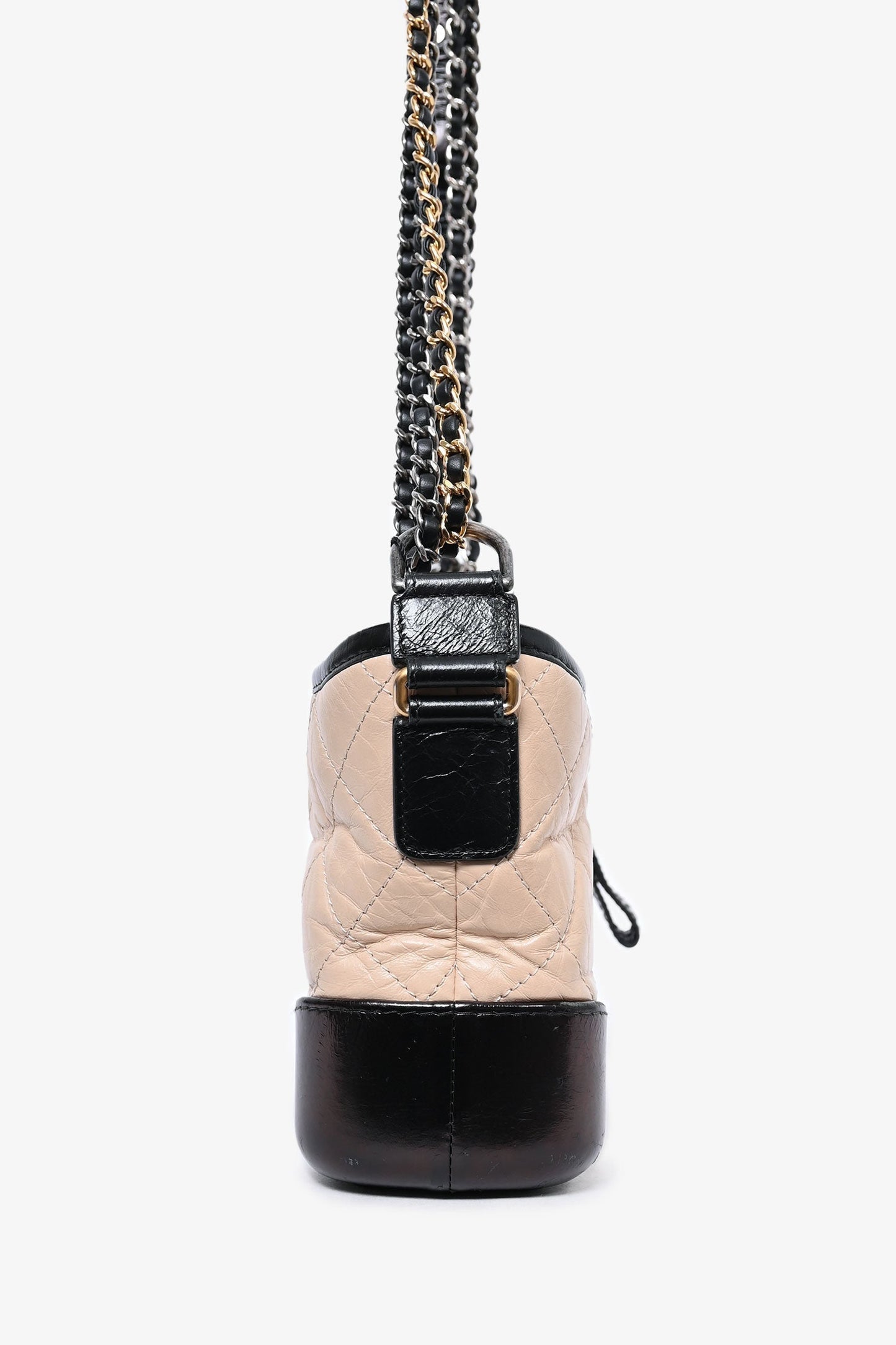 Chanel ™ 2018 Beige/Black Quilted Small Gabrielle Shoulder Bag (As Is)