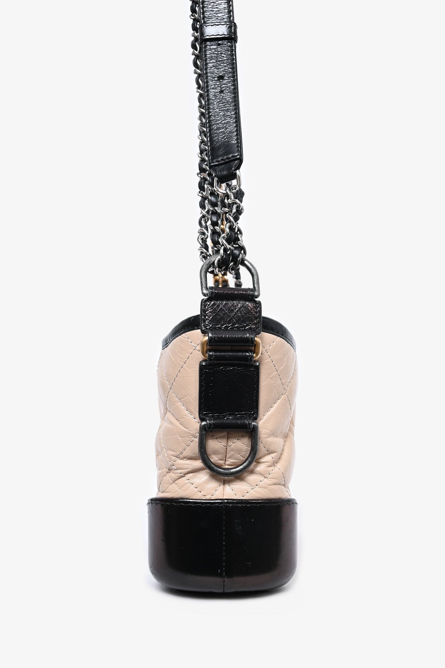 Chanel ™ 2018 Beige/Black Quilted Small Gabrielle Shoulder Bag (As Is)
