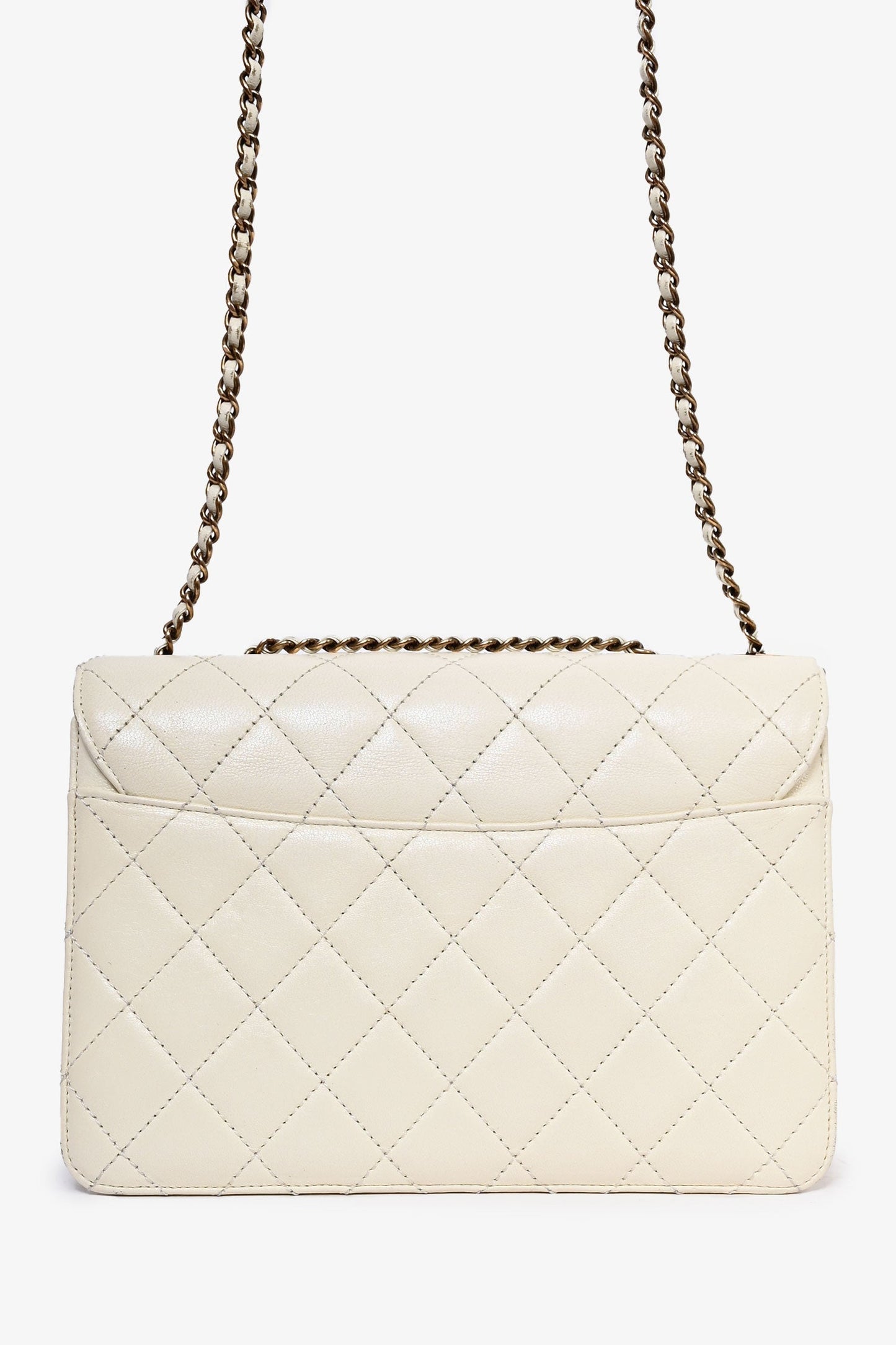 Chanel ™ 2016 Cream Leather Beauty Lock Flap Shoulder Bag