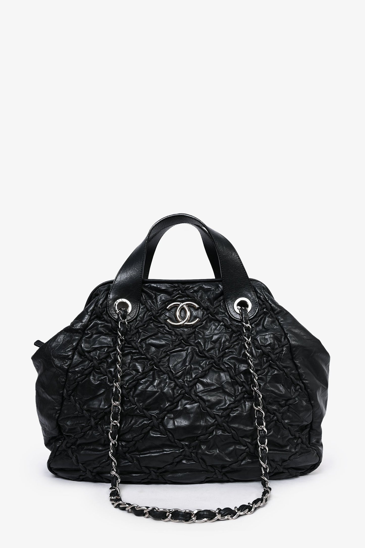 Chanel ™ 2011-12 Black Leather Ultra Stitch Large Bowling Accessory