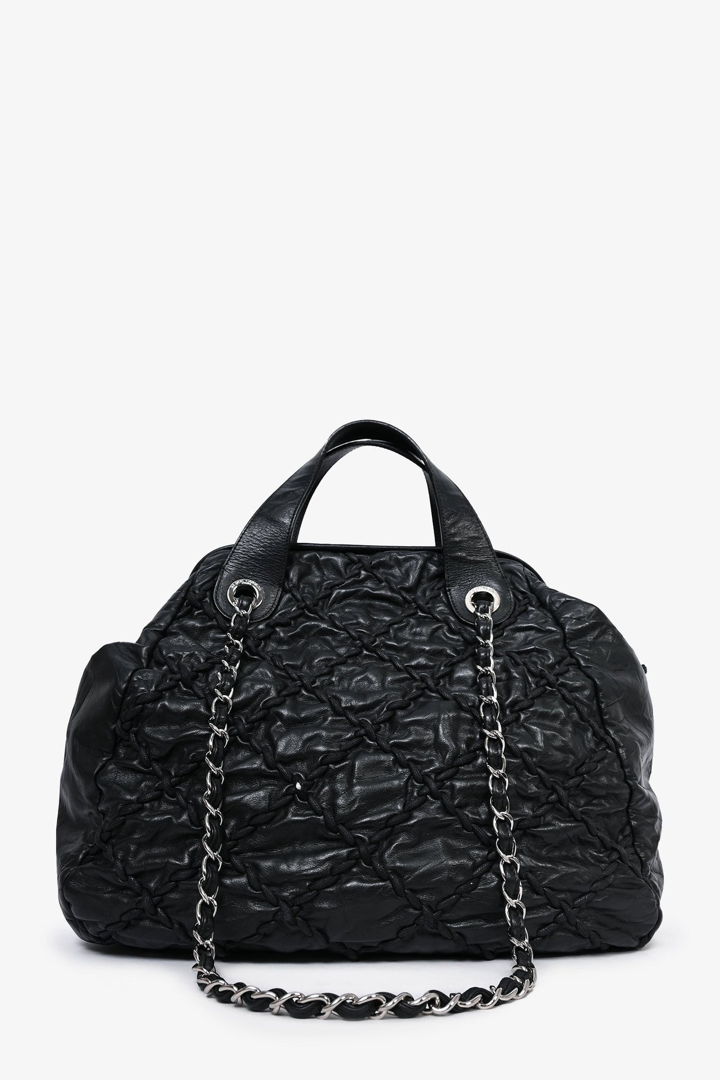 Chanel ™ 2011-12 Black Leather Ultra Stitch Large Bowling Accessory