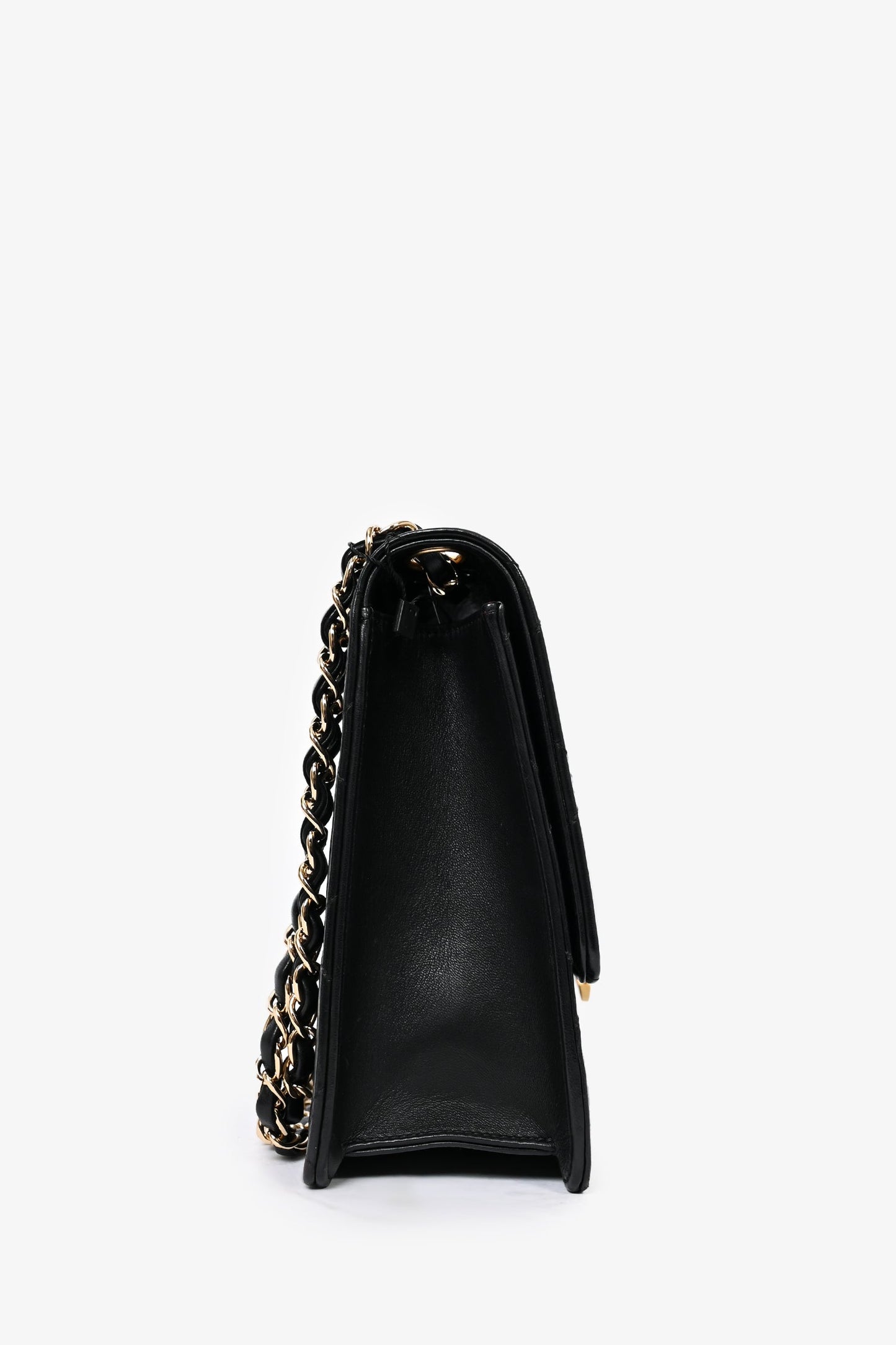 Chanel ™ Black Lambskin 2013/14 CC Golden Class Large Flap Shoulder Bag